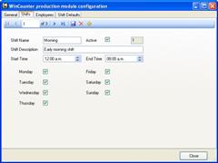 WinCounter Production module configuration